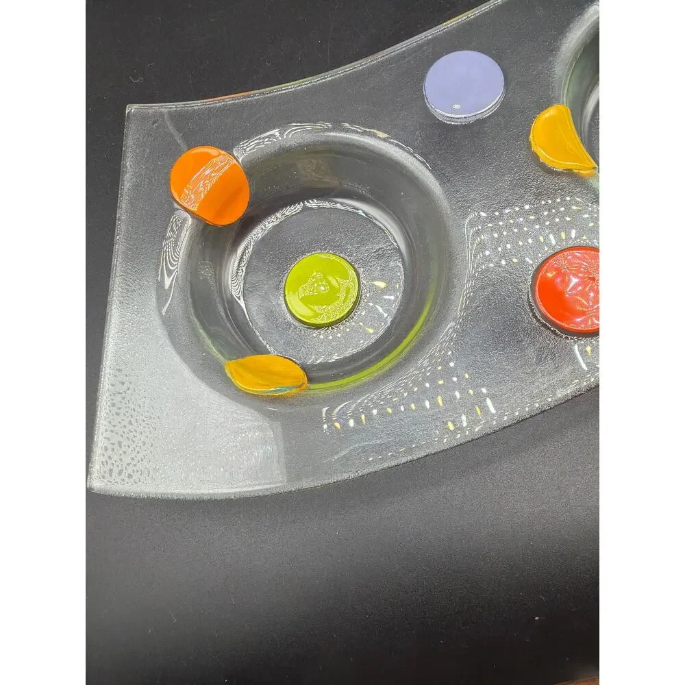 Villeroy & Boch Twist Alea Vitrum Glass 3 Section Serving Platter Multicolor